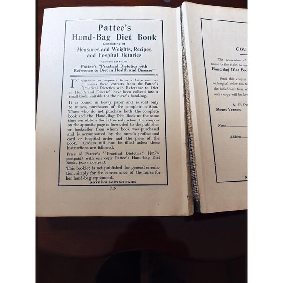 1928 Practical Dietetics – Medical & Nursing Reference on Diet in Health PATTEE - Picture 4 of 7